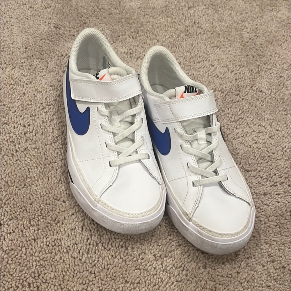 Nike White and Blue Classic Sneakers